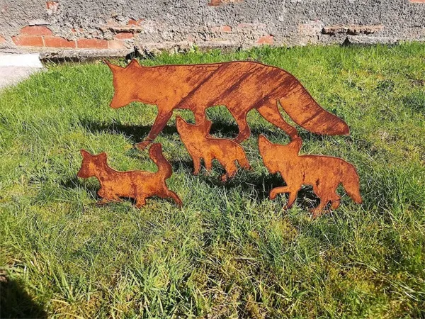 Hot Sale 🔥Sneaky Rustic Metal Fox Garden Decoration with Stakes🦊